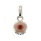 Polished sterling silver cupcake charm with pastel pink enamel