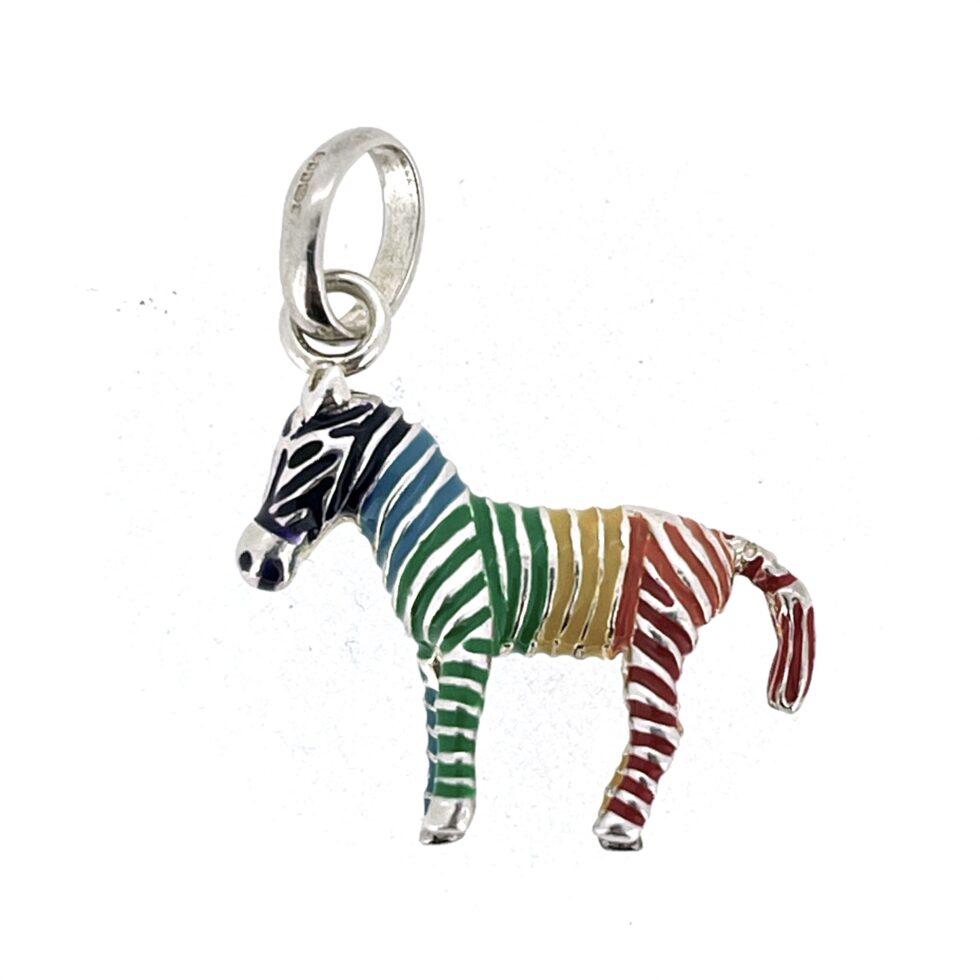 Vintage 2011 Links of London Zebra Charm – Rainbow Enamel Stripes