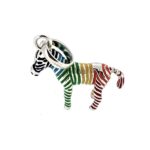 Side view of zebra charm showing vibrant enamel stripes