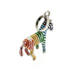 Sterling silver zebra charm posed upright
