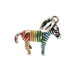 Restored 2011 Links of London zebra charm with rainbow enamel