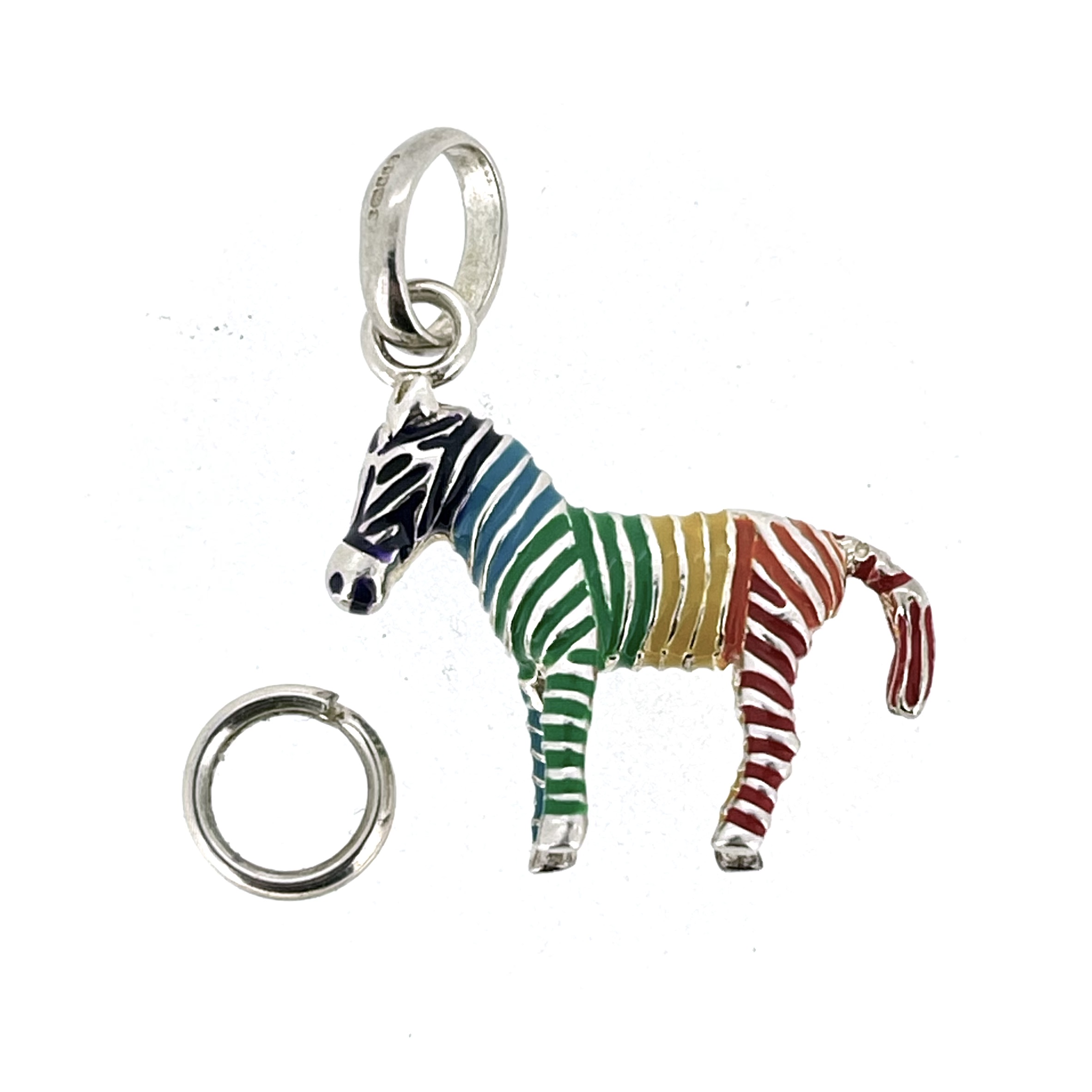 Vintage 2011 Links of London Zebra Charm – Rainbow Enamel Stripes