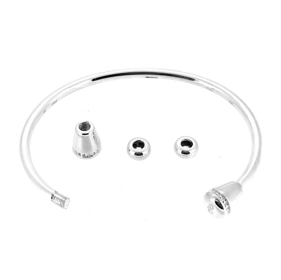 Cuff bangle with screw-off end cap displayed