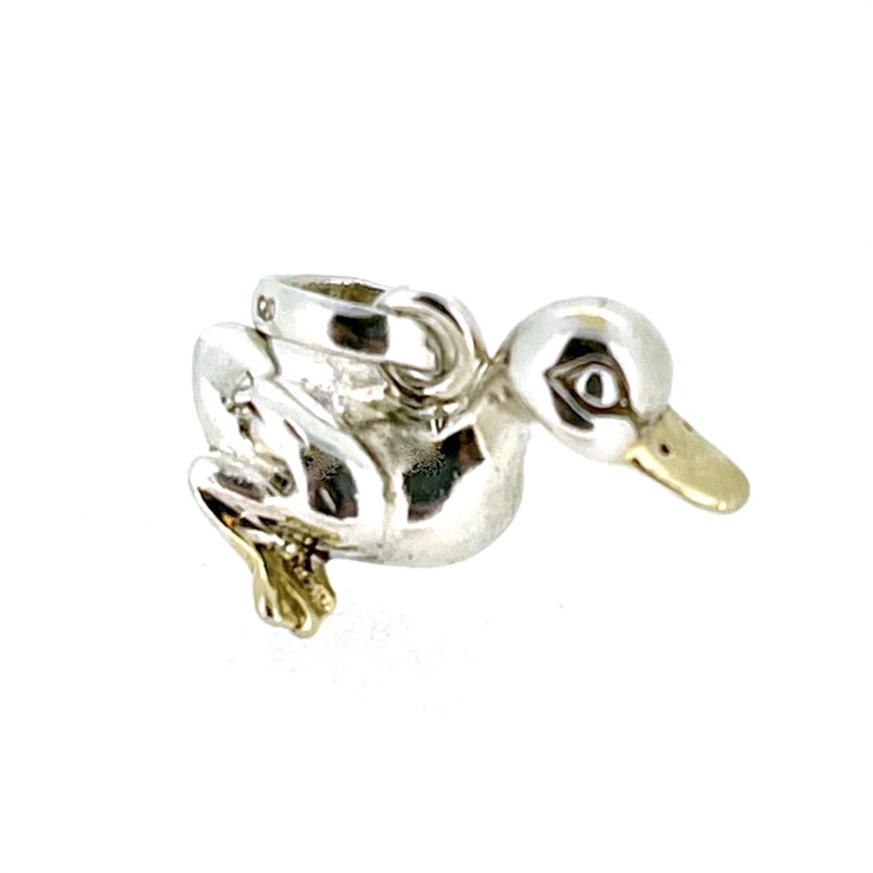 Vintage Links of London Duck Charm | Sterling Silver & Gold Accents