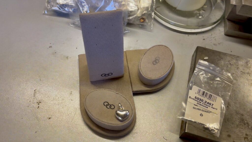 Branded earring display stands from Links of London stores