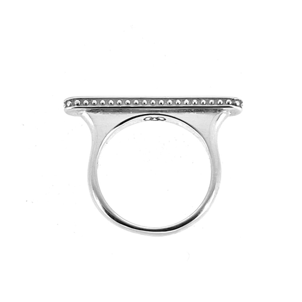 Links of London Narrative Long Ring in sterling silver on white background