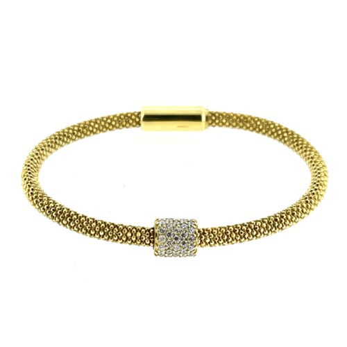Close-up of pavé-set cubic zirconia bead detail