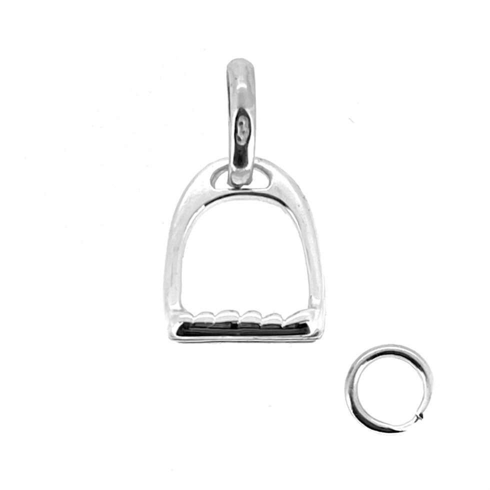 Sterling silver stirrup charm with Sweetie attachment ring