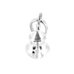 Polished silver Links teapot charm on white background