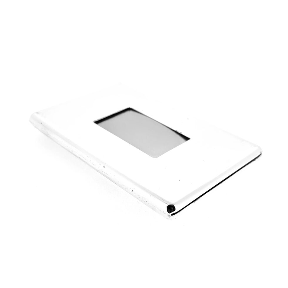 Vintage silver-plated Links of London card holder front view and card slot