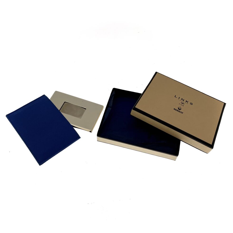 Holder inside wallet with Renault box in background