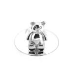 Sterling silver candle holder with teddy bear