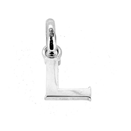 Polished serif-style initial L charm