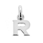 Letter R charm with classic oval bail