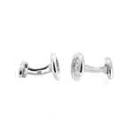 Cufflink profile view showing curved bar