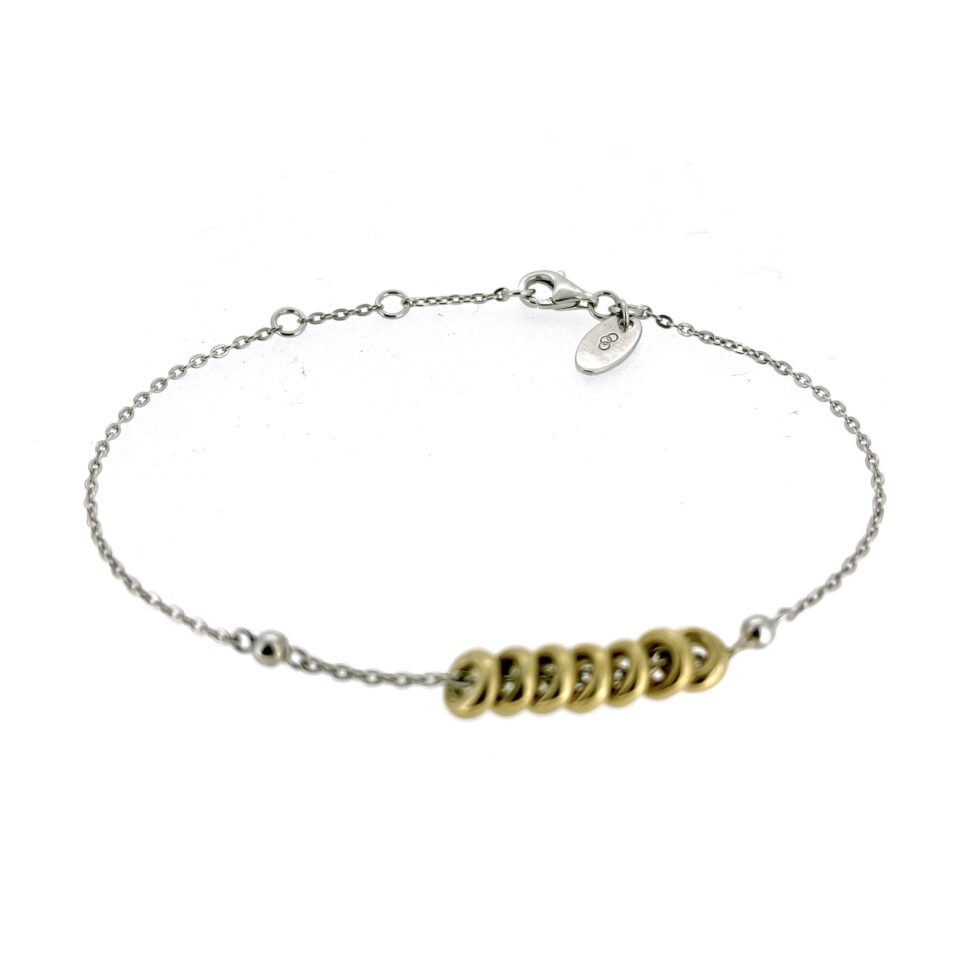 Chain bracelet with gold-plated sweetie rings