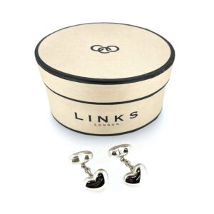 Vintage 2001 Links of London Sterling Silver Heart Cufflinks