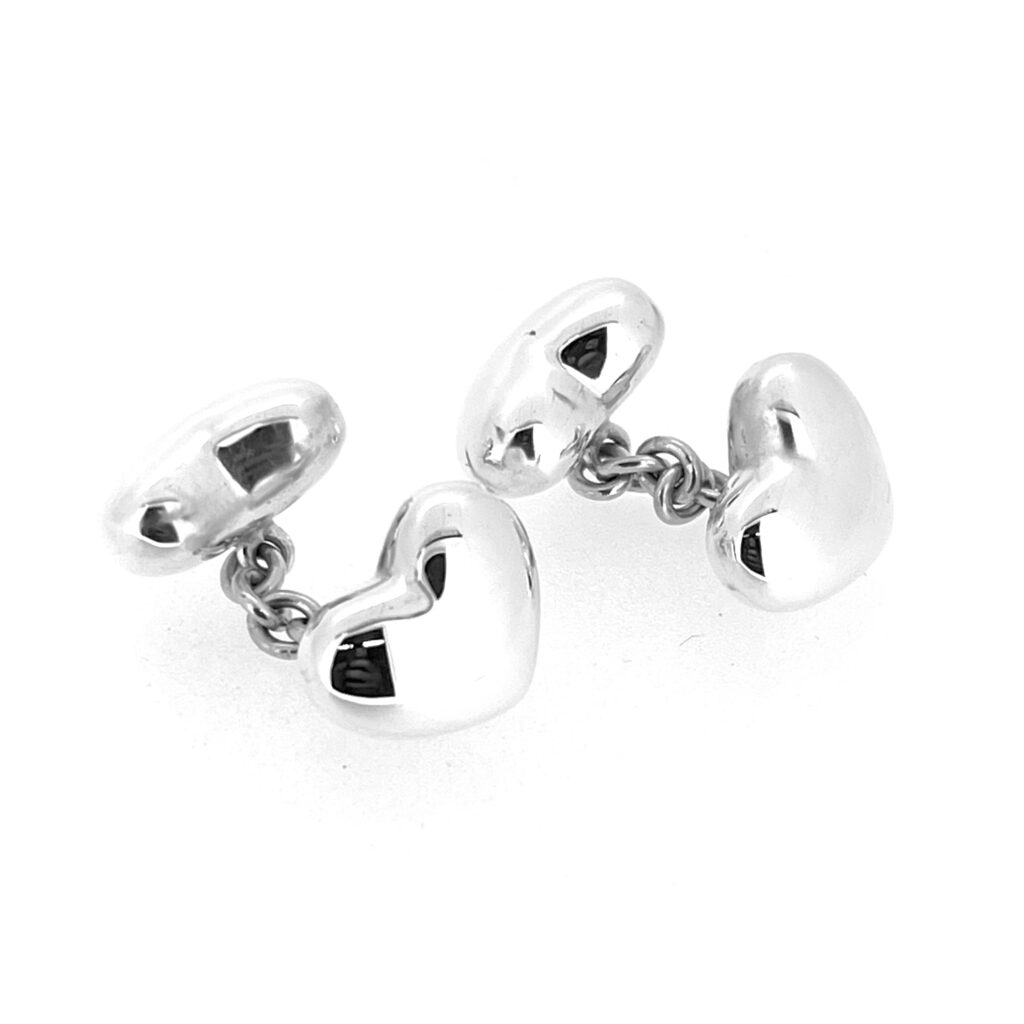 Vintage 2001 Links of London Sterling Silver Heart Cufflinks