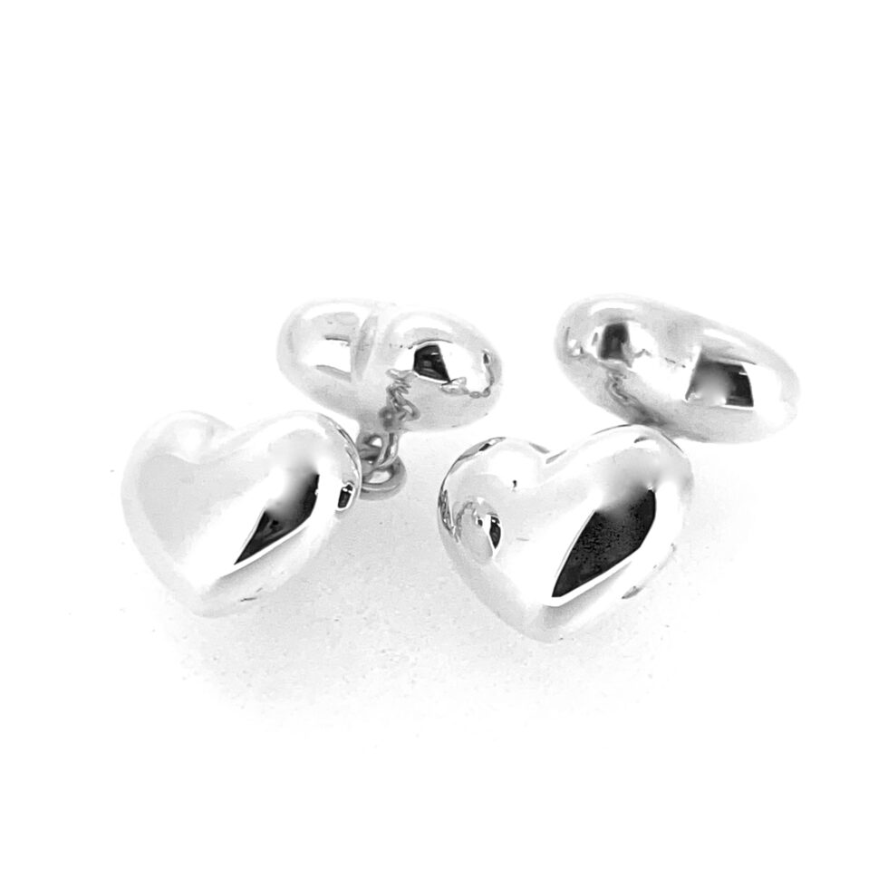 Vintage 2001 Links of London Sterling Silver Heart Cufflinks