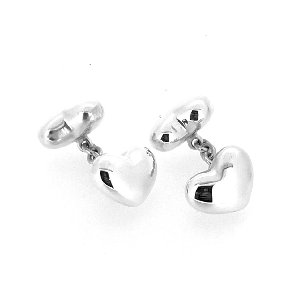 Vintage 2001 Links of London Sterling Silver Heart Cufflinks