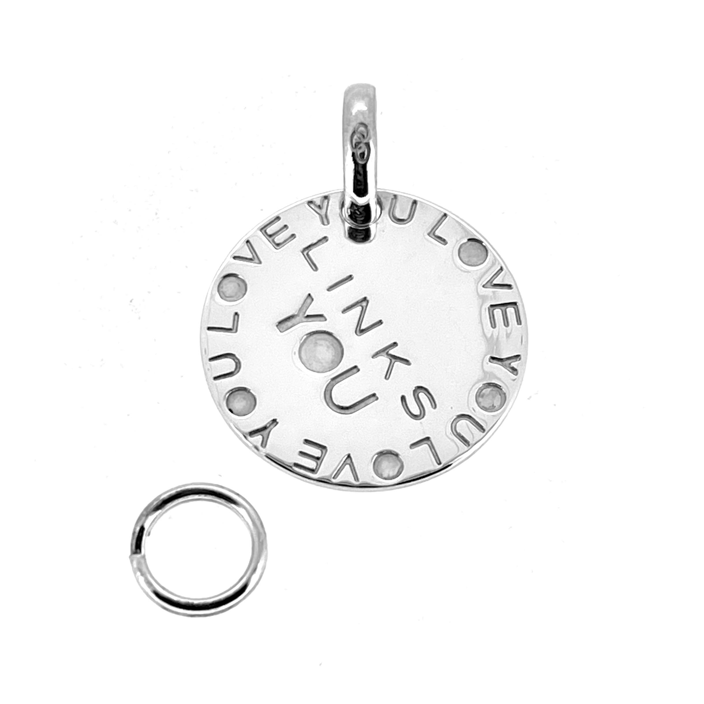 Classic engraved disc charm “LOVE YOU”