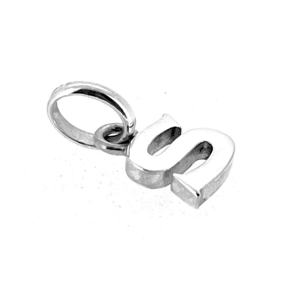 Sterling silver initial charm, professionally cleaned