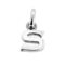 Sterling silver initial S charm with polished finish