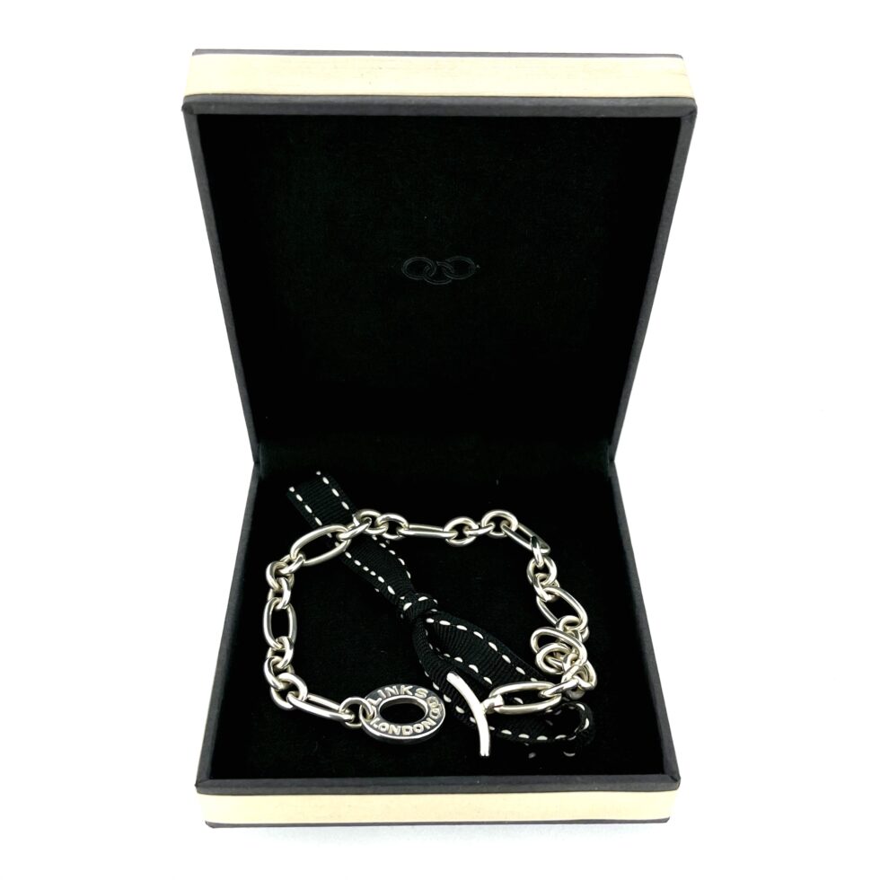 Vintage Links of London Sterling Silver Chain Charm Bracelet