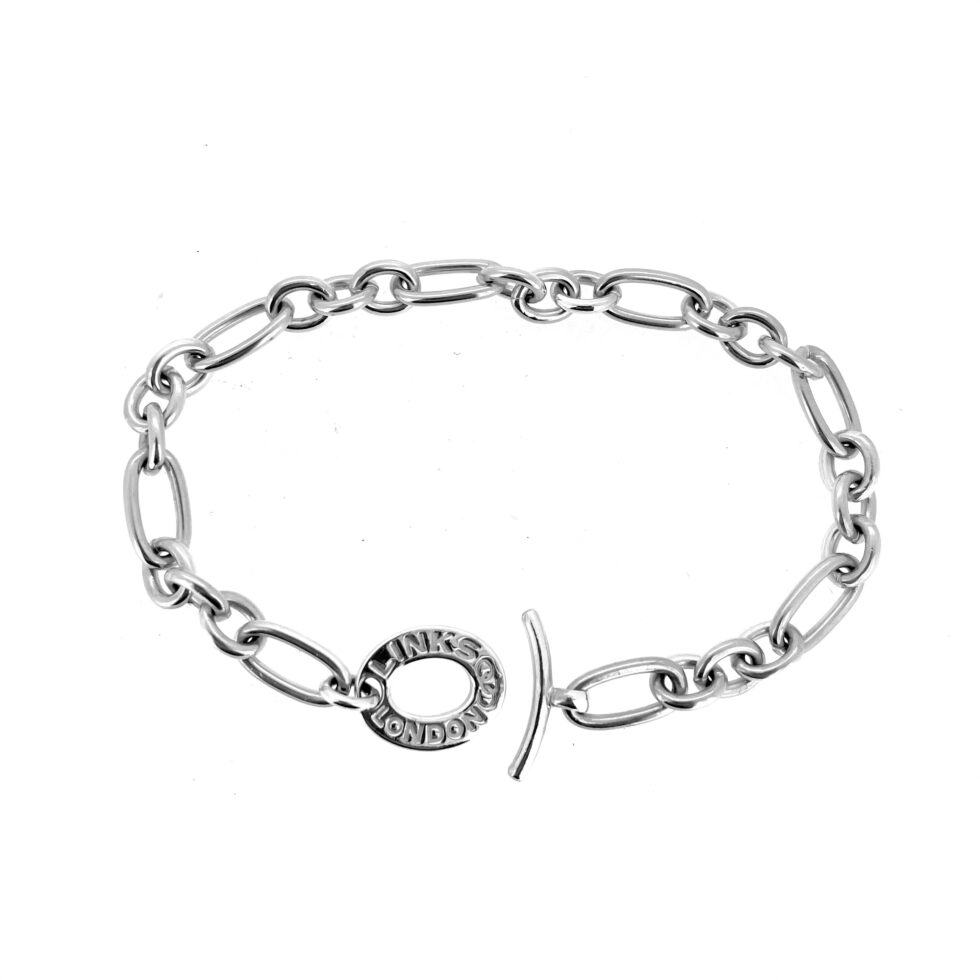 Vintage Links of London Sterling Silver Chain Charm Bracelet
