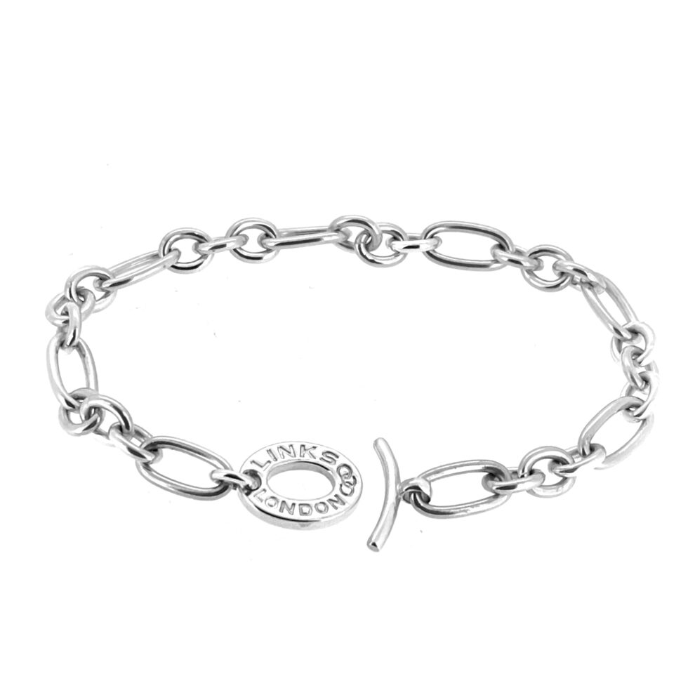 Vintage Links of London Sterling Silver Chain Charm Bracelet