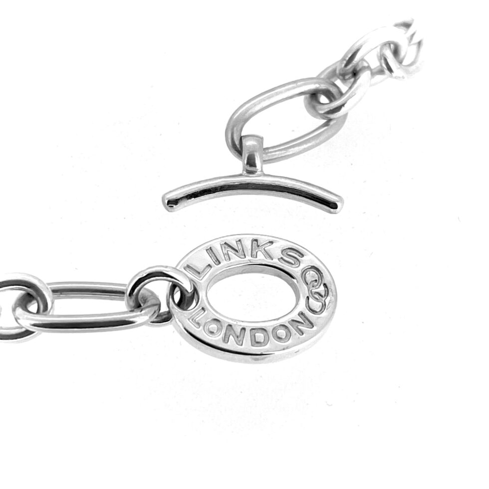 Vintage Links of London Sterling Silver Chain Charm Bracelet