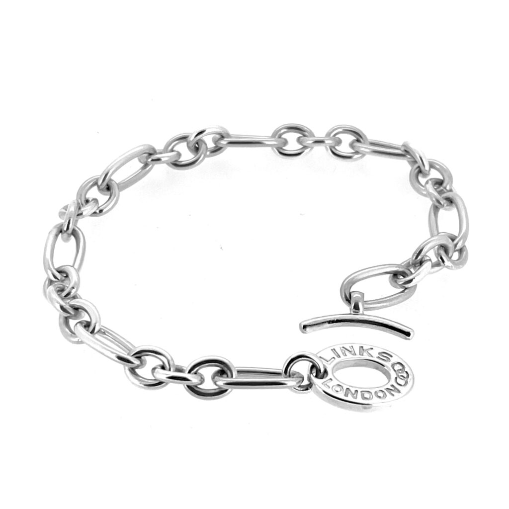 Vintage Links of London Sterling Silver Chain Charm Bracelet