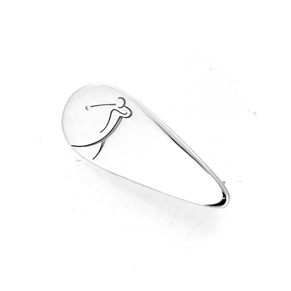 Vintage 2008 Links of London sterling silver golf brooch front view
