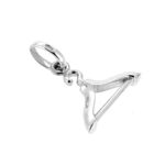 Front view of sterling silver coat hanger charm