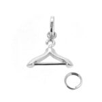 Miniature hanger charm with trouser rail in silver