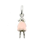 Vintage Links of London rag doll charm with pink enamel dress