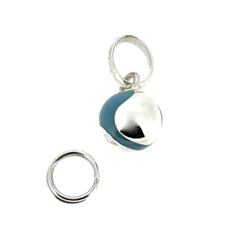 Links of London blue enamel charm with standard 9x7mm bail and split ring