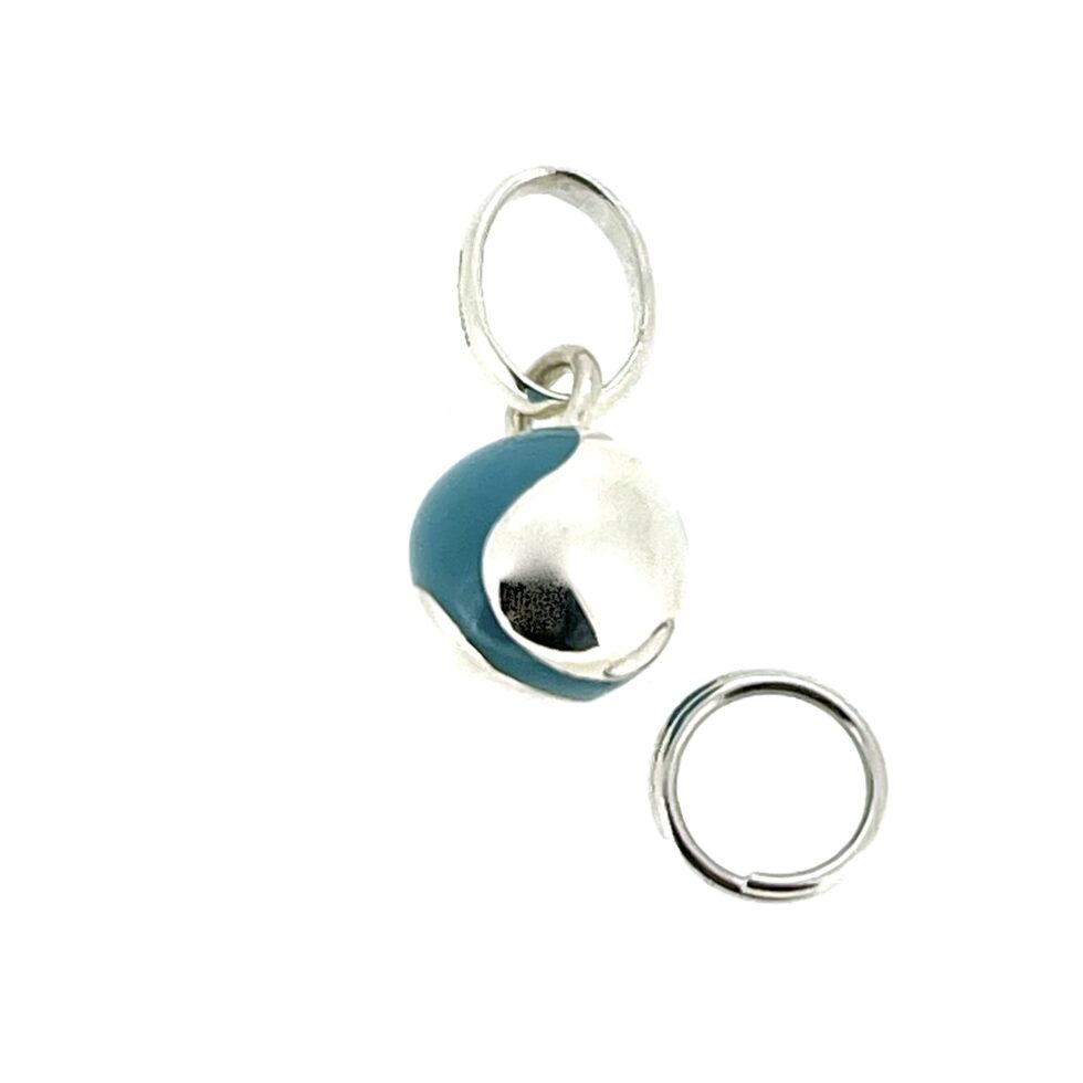 Vintage 2010 Links of London tennis ball charm with blue enamel and silver panels