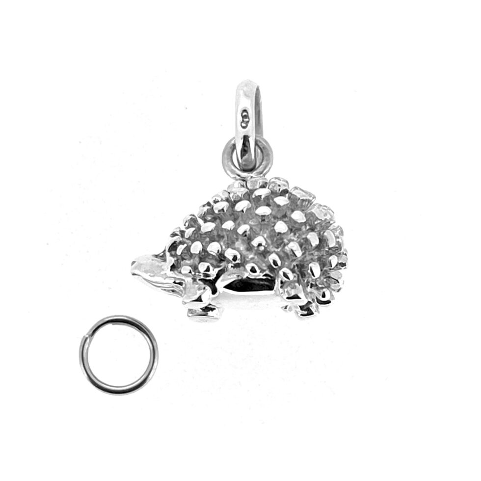 Sterling silver charm displayed with 7mm Sweetie split ring