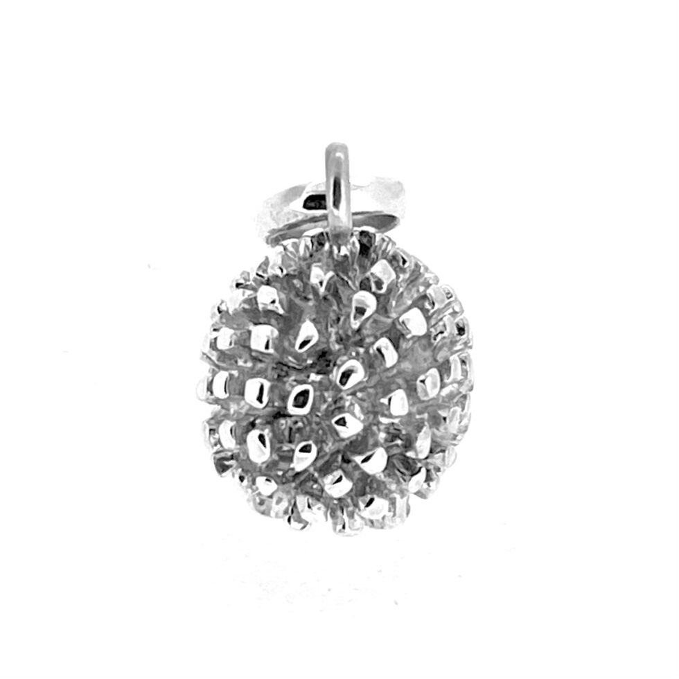 Vintage Links of London hedgehog charm on neutral background