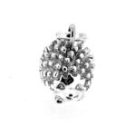 Textured quill design and sculpted face of hedgehog charm