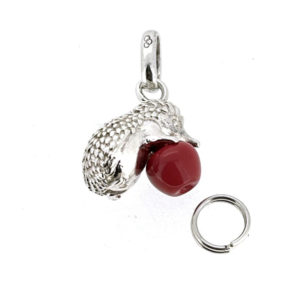 Links of London Hedgehog Charm with Red Enamel Apple