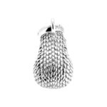 Vintage sterling silver apple hedgehog charm on white background