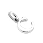 Side view of sterling silver “C” charm