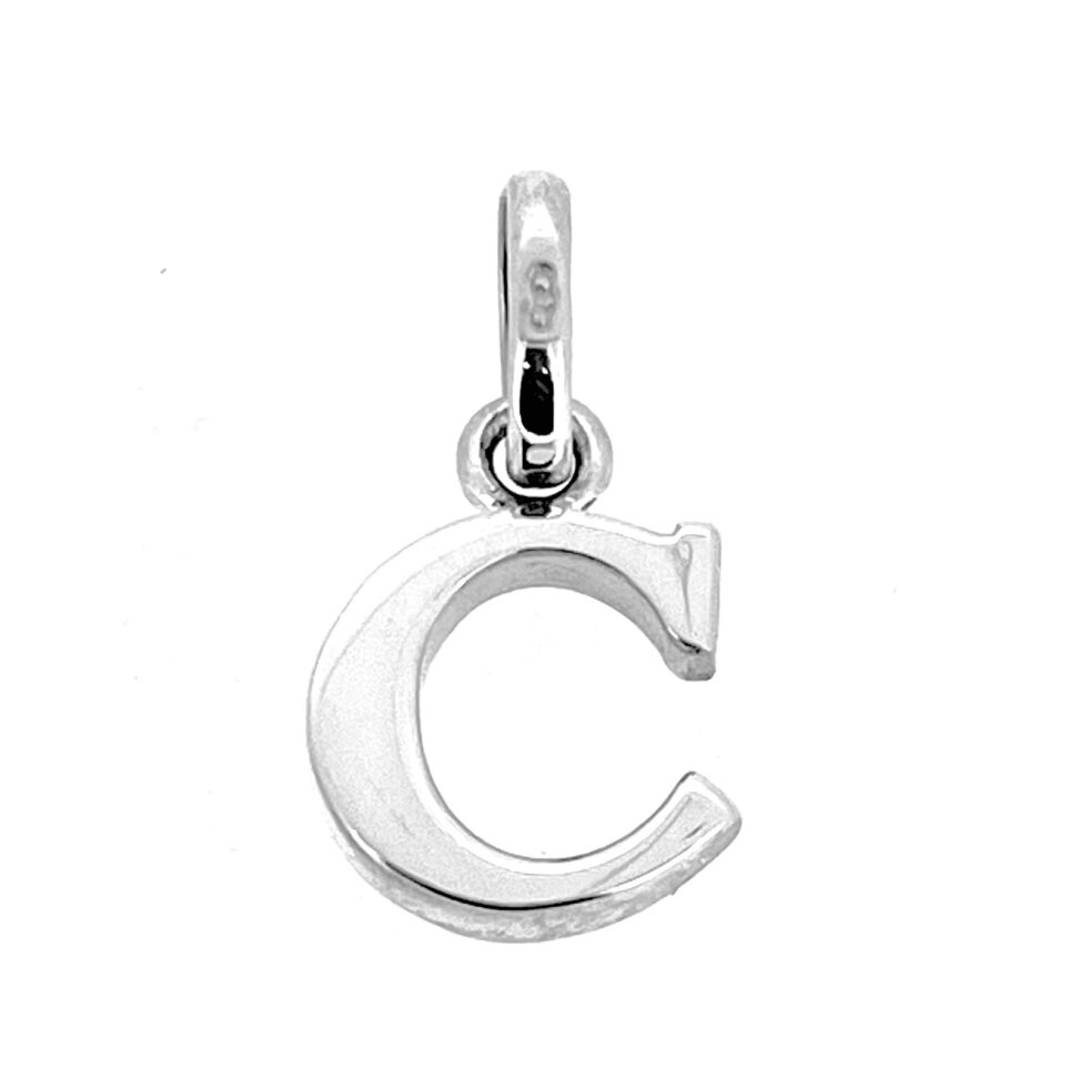 Clean polished finish on vintage “C” letter charm