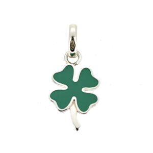 Close-up of polished four-leaf clover charm by Links of London
