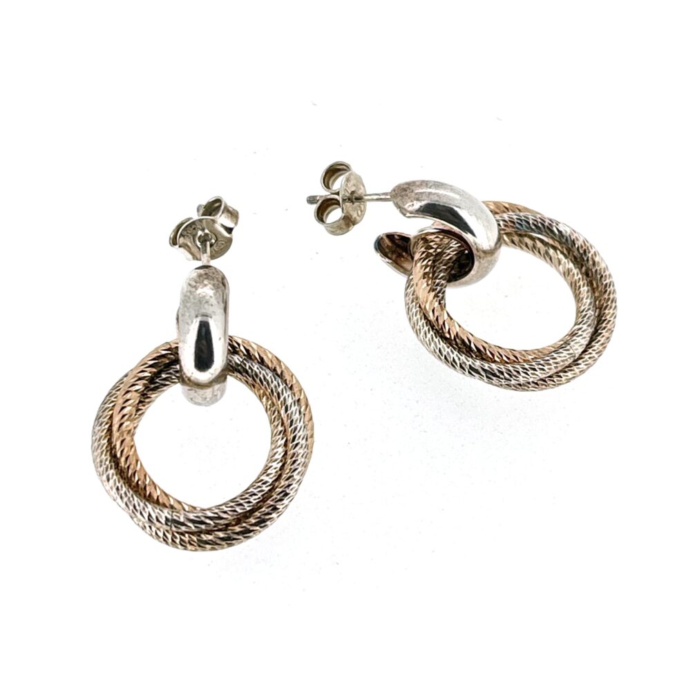 Earrings displayed on white background