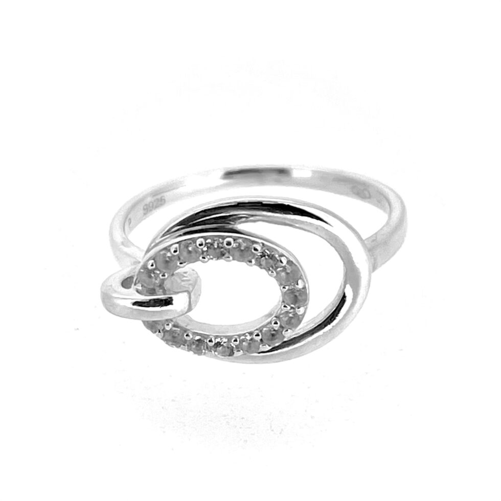 Vintage Links of London sterling silver ring with overlapping ovals