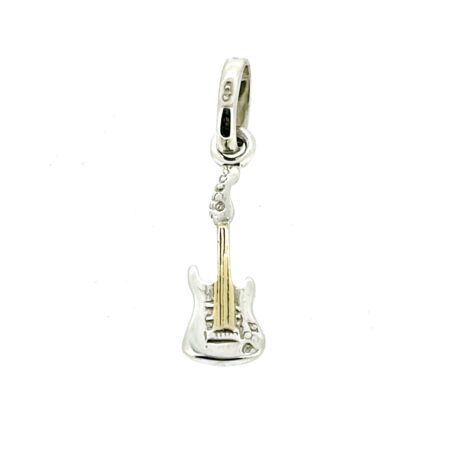 Vintage 2007 Links of London silver and gold vermeil guitar charm