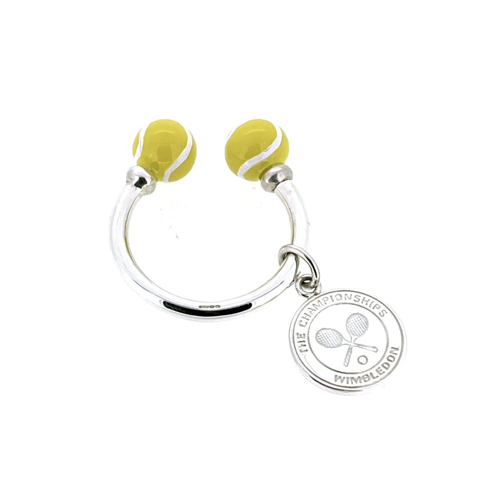 Side profile of the keyring and both ball ends.